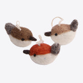 Vögel – Braune Farben – 3er-Set – Filzvögel von Gry & Sif